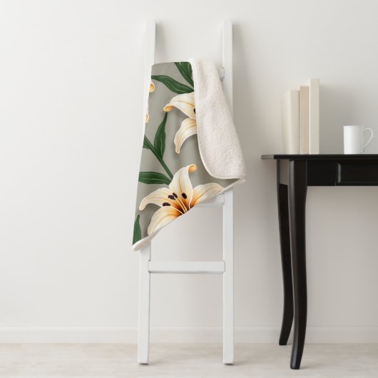 Lily motif couverture sherpa (En situation)
