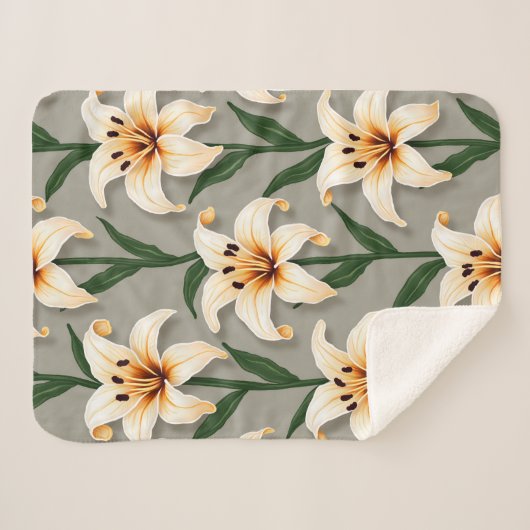 Lily motif couverture sherpa (Devant (Horizontal))