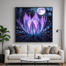 Lily Night Glow - levendige schilderstijl Poster