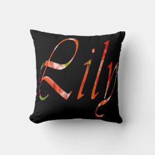Lily, Nom Des Filles, Logo, Coussin À Throw Blanc.