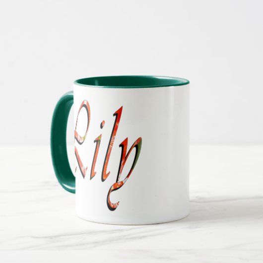 Lily Nom Logo Vert Combo Café Mug (Devant gauche)