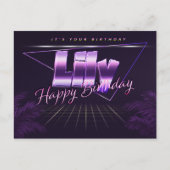 Lily Nom Prénom carte postale violette anniversair (Devant)