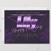 Lily Nom Prénom lila retro Carte (Devant)