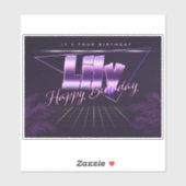 Lily Nom Prénom lila retro Sticker (Feuille)