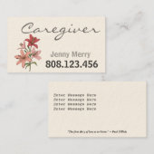 Lily of Compassion : Cartes de visite aidants (Devant / Derrière)