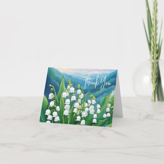 Lily of the Valley Blank Inside Merci Note (Devant)