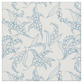 Lily-of-the-Valley Blue-overzichten op White Flora Stof (Close Up)