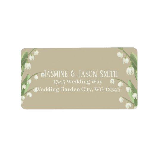 Lily of the Valley boeket bruiloft Etiket (Voorkant)