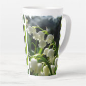 Lily-of-the-Valley Design Latte Mug (Angle droit)