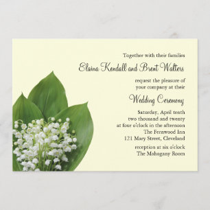Lily of the Valley Faire-part de mariage (ivoire)