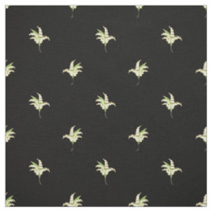 Lily-of-the-Valley Floral Polka Dots op Zwart Stof