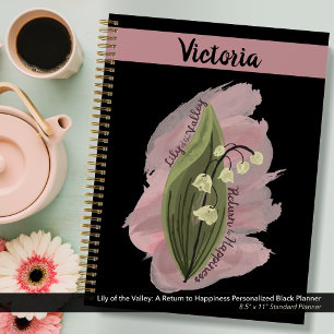 Lily of the Valley Happiness Personnalisé Black