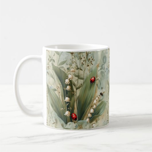 Lily of the Valley Lady Bug Bloemen Mok (Links)