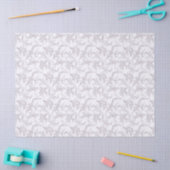 Lily-of-the-Valley Mauve omtrekken op wit patroon Tissuepapier (Craft)