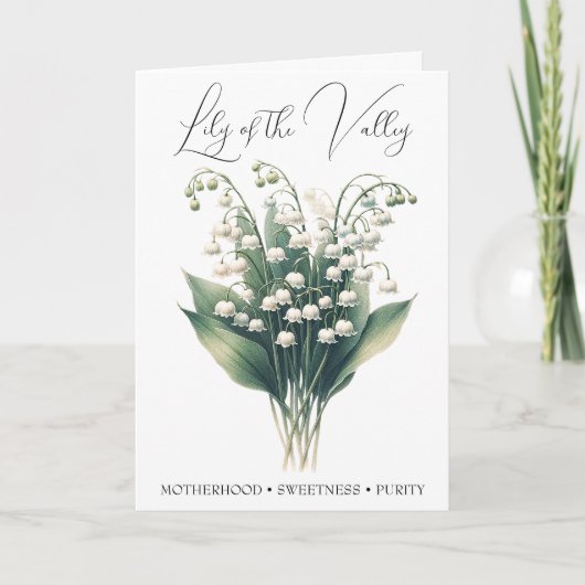 Lily of the Valley May Birth Flower Carte d'annive (Devant)