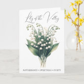 Lily of the Valley May Birth Flower Carte d'annive (Fleur jaune)