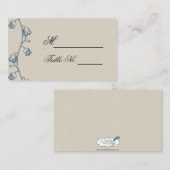 Lily of the Valley on Ecru Line Mariage Carte Plac (Devant / Derrière)