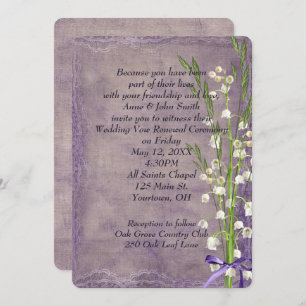 Lily of the Valley On Purple Kaart