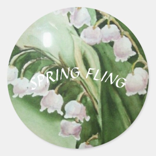 LILY OF THE VALLEY RONDE STICKER (Voorkant)