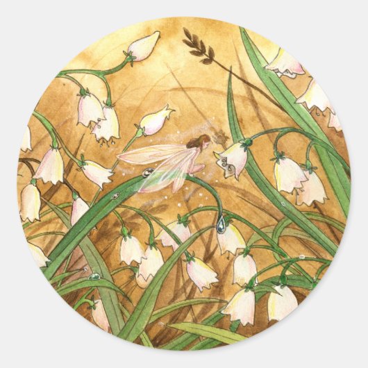 Lily-of-the-Valley Ronde Sticker (Voorkant)