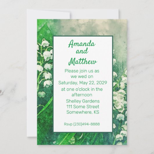 Lily of the Valley Spring Garden Invitation (Devant)