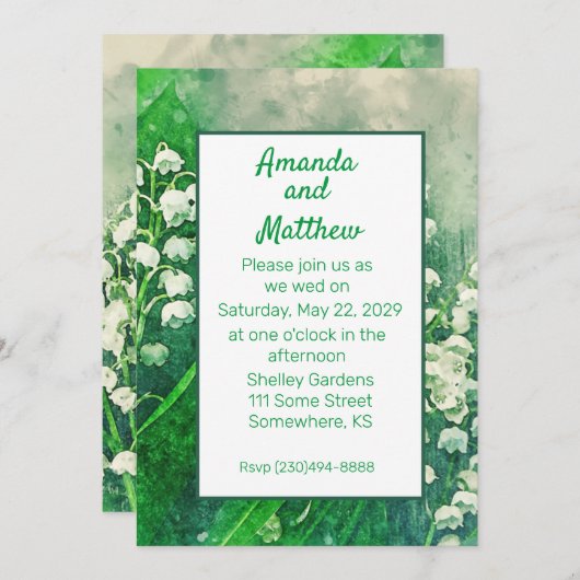 Lily of the Valley Spring Garden Invitation (Devant / Derrière)