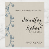 Lily of the Valley sur Ecru Linen Étiquette de vin (Étiquettes simples)