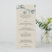 Lily of the Valley sur Ecru Linen Menu Mariage (Debout devant)