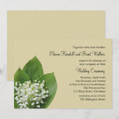 Lily of the Valley Wedding Invitation (beige) Kaart (Voorkant / Achterkant)