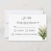 Lily of the Valley  White Floral Modern RSVP (Devant)