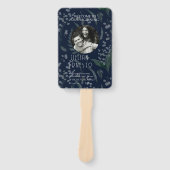 Lily of Valley Ferns | Donkerblauw fotoprogramma Handwaaier (Voorkant)