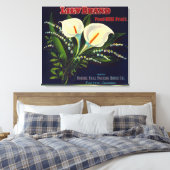 Lily Oranje LabelExeter, CA Canvas Afdruk (Insitu (Slaapkamer))