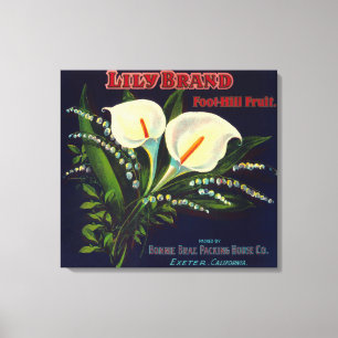 Lily Oranje LabelExeter, CA Canvas Afdruk