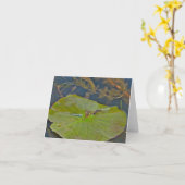 Lily Pad & Damselfly Note Kaart (Gele Bloem)