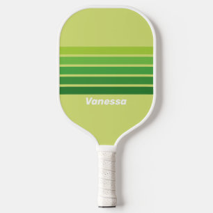 Lily Pad Groen Over Strepen met Naam Pickleball Paddle