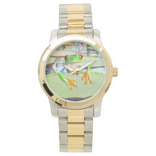 Lily Pad Kikker, Grote Unisex polshorloge Horloge