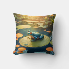 Lily Pad King – Kikkergroen Kunst Worp Kussen