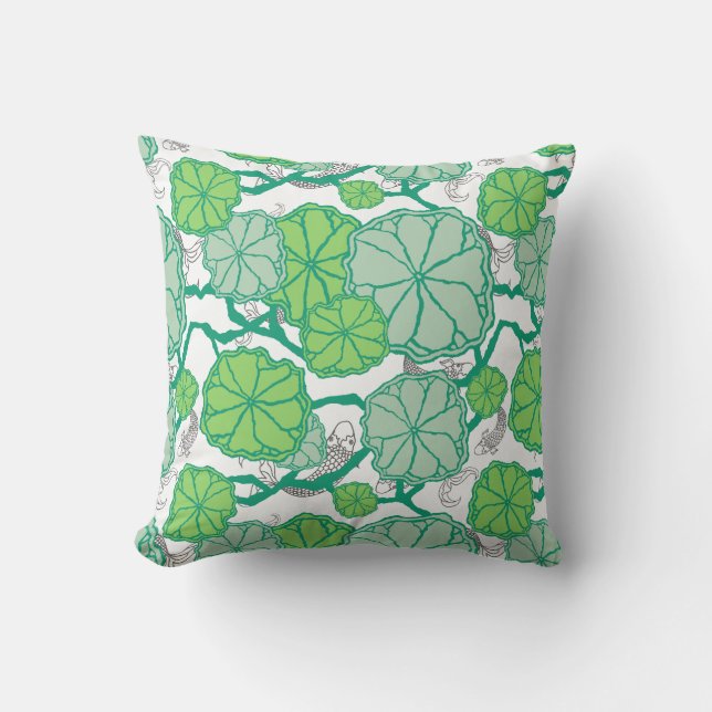 Lily Pad Koi Fish Pattern Sierkussen (Voorkant)