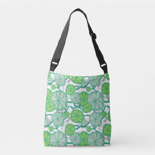 Lily Pad Koi Pond Pattern Crossbody Tas