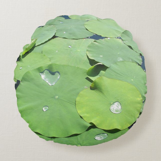 Lily Pads Rond Kussen (Voorkant)