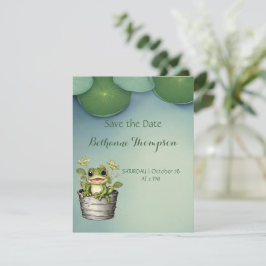 Lily Pads van het leven Save The Date (Staand voorkant)