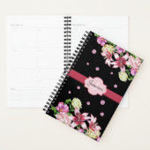 Lily & Peony Floral Noir Personnalisé (Devant avec enveloppe)
