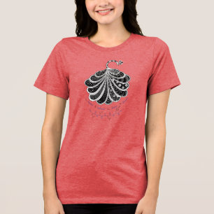 LILY-peptide, pauw met aangepaste tekst, licht Tri-Blend Shirt