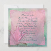 Lily Pink Turquoise Bleu Lily Invitations de douch (Dos)