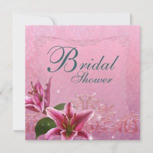 Lily Pink Turquoise Bleu Lily Invitations de douch
