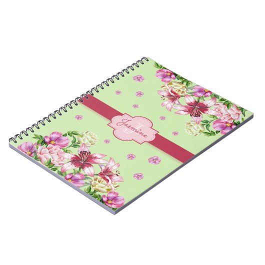 Lily & Pioen Bloemenmunt Notitieboek (Linkerzijde)