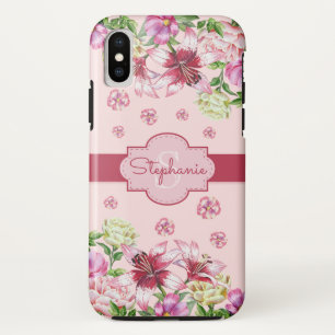 Lily Pioen Blozend Roze Monogram iPhone XS Hoesje