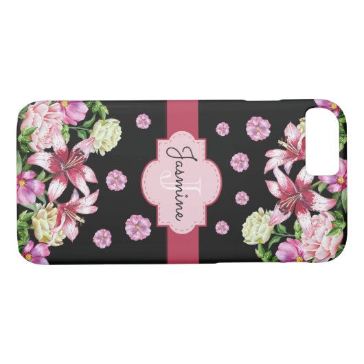 Lily & Pioen Zwart Case-Mate iPhone Case (Achterkant (Horizontaal))
