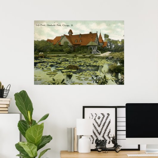 Lily Pond, Humboldt Park, Chicago  Poster (Thuiskantoor)