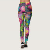 Lily Pond Leggings floraux - Elégante Lys d'eau (Dos)